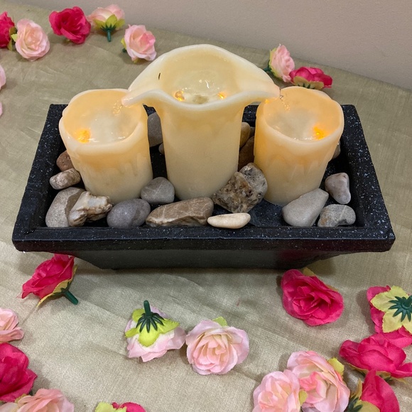 Home Elements 3-Piece Flameless LED Candle Fountain Battery Operated - Picture 7 of 15